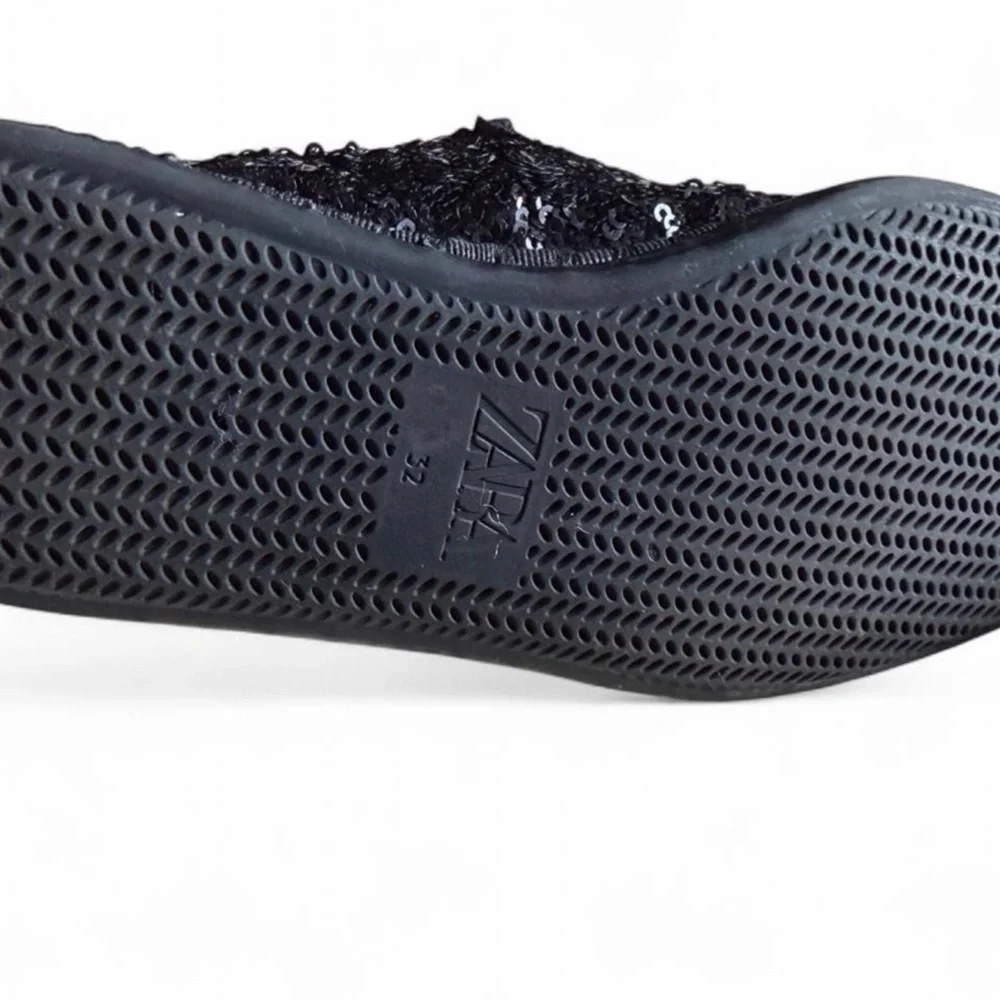 Zara Girls Sequin Mary Jane Flats EU 32 US 1 Party Holiday Sparkle Shoes